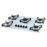 Cooktop A Gás 5 Bocas Mesa Vidro Fischer 1642 Branco Bivolt