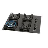 Cooktop Gás 4 Bocas Tripla Chama Mesa Vidro Infinity Fischer Preto Bivolt