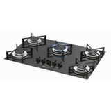 Cooktop A Gás 5 Bocas Mesa Vidro Fischer 1642 Preto Bivolt