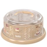 Boleira Decorada Com Alça E Rosca Bege Plasutil Ref.3420
