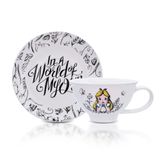 Conjunto De Xícaras De Chá E Pires Alice In Wonderland Ceramic 350ml