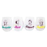 Conjunto De Taças De Vinho Sem Haste Silver Buffalo The Golden Girls X4