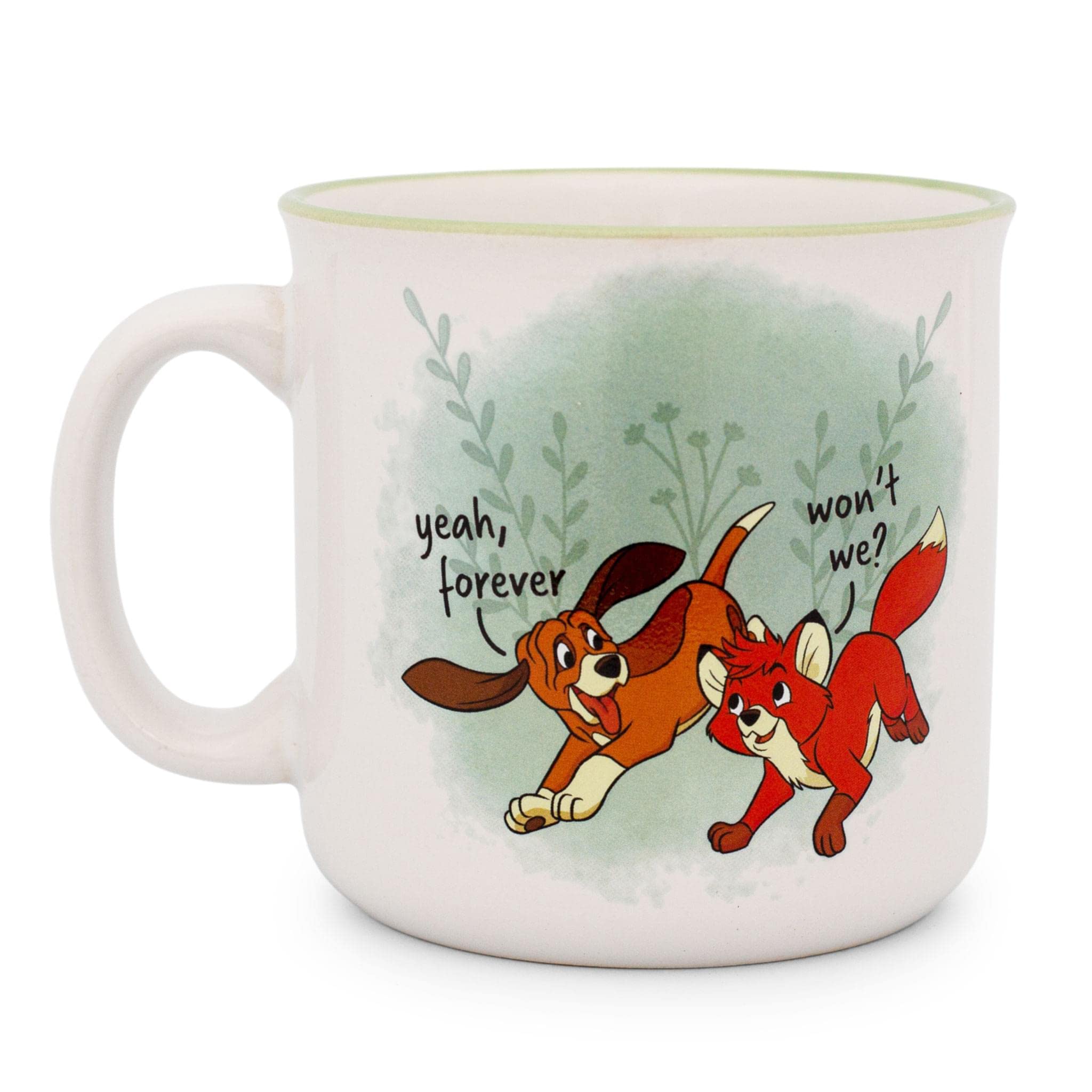 Caneca Camper De Cerâmica Disney Fox And The Hound Friends 600ml