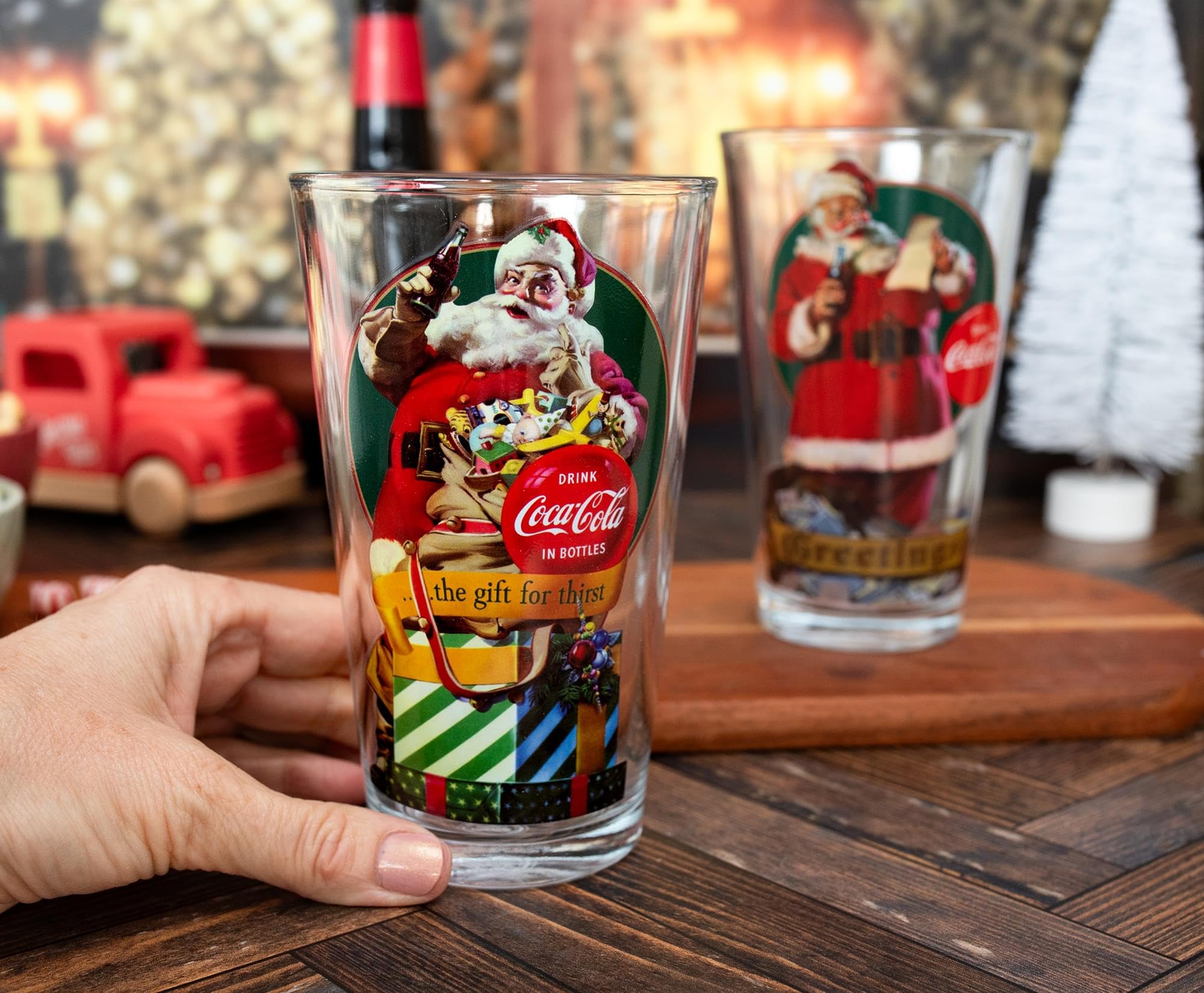 Coca-Cola サンタクロース グラス 3個セット Copos De Cerveja Silver Buffalo Coca-cola Vintage Papai Noel 500ml