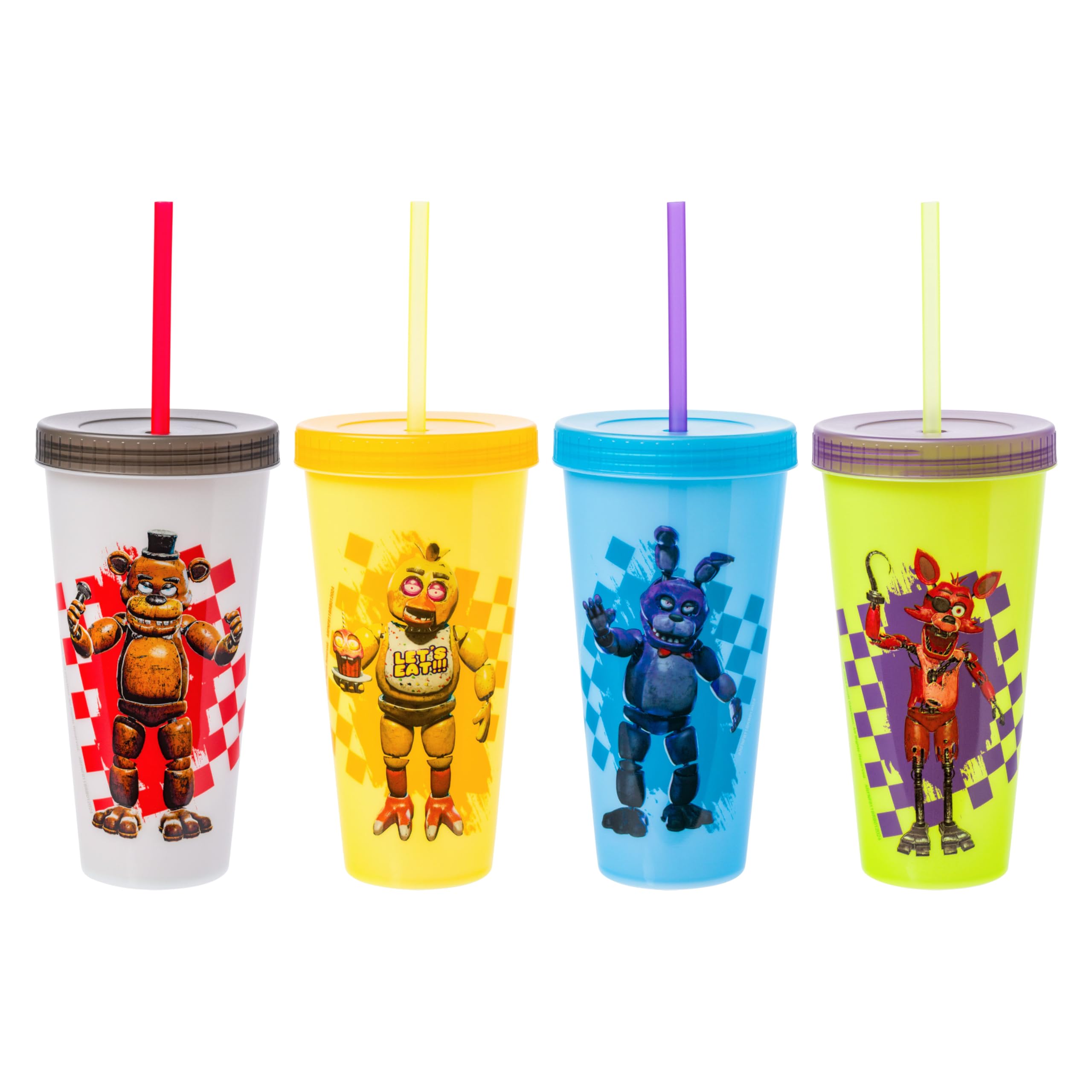 Tumbler Silver Buffalo Five Nights At Freddy's, Pacote Com 4 Unidades De 710 Ml