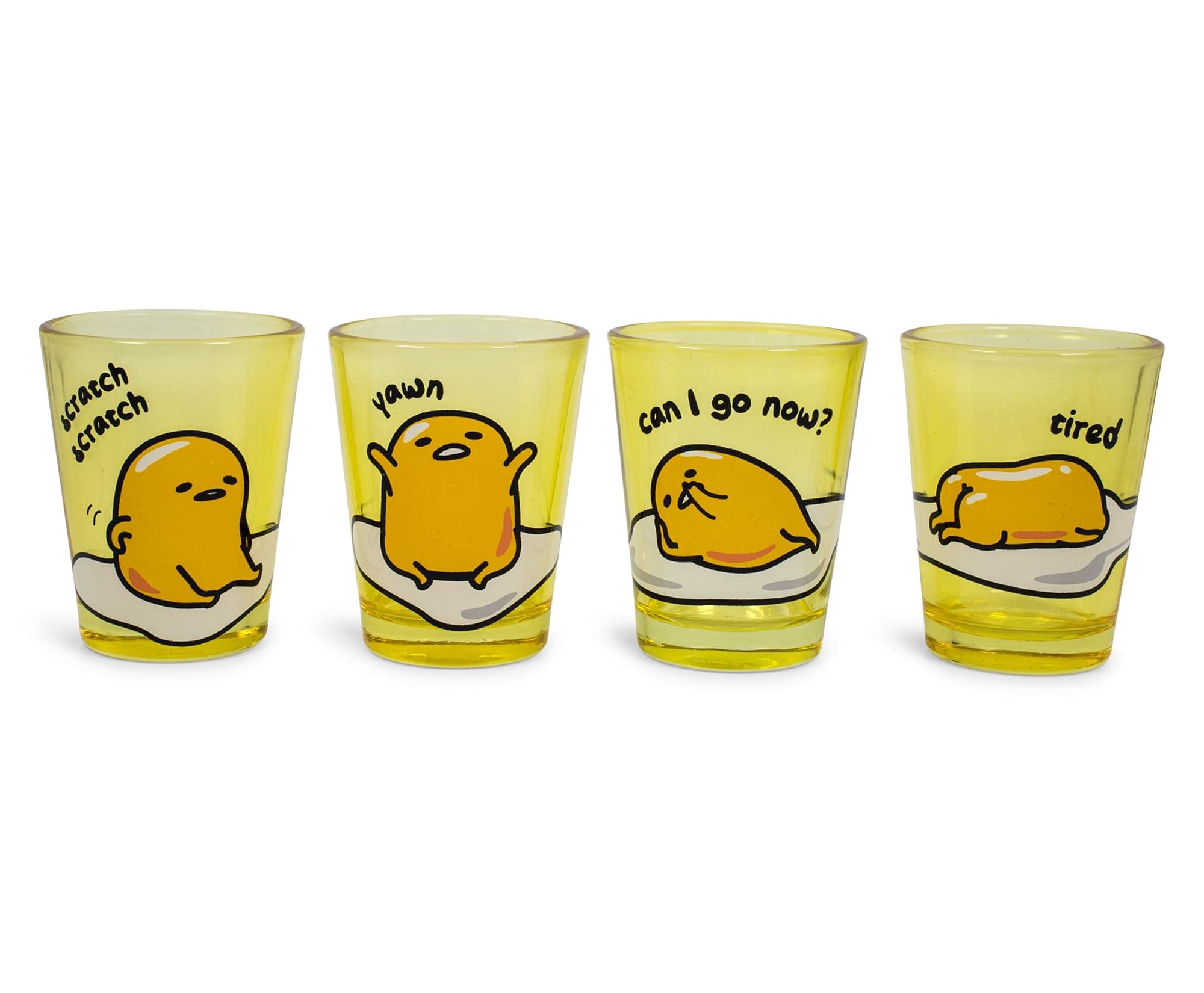 Shot Glass Silver Buffalo Gudetama Sleepy 45 Ml, Conjunto De 4