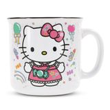 Caneca Camper Silver Buffalo Sanrio Hello Kitty Feliz Aniversário