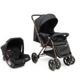 Carrinho Com Bebê Conforto Travel System Duo Choice Preto Bronze - Voyage