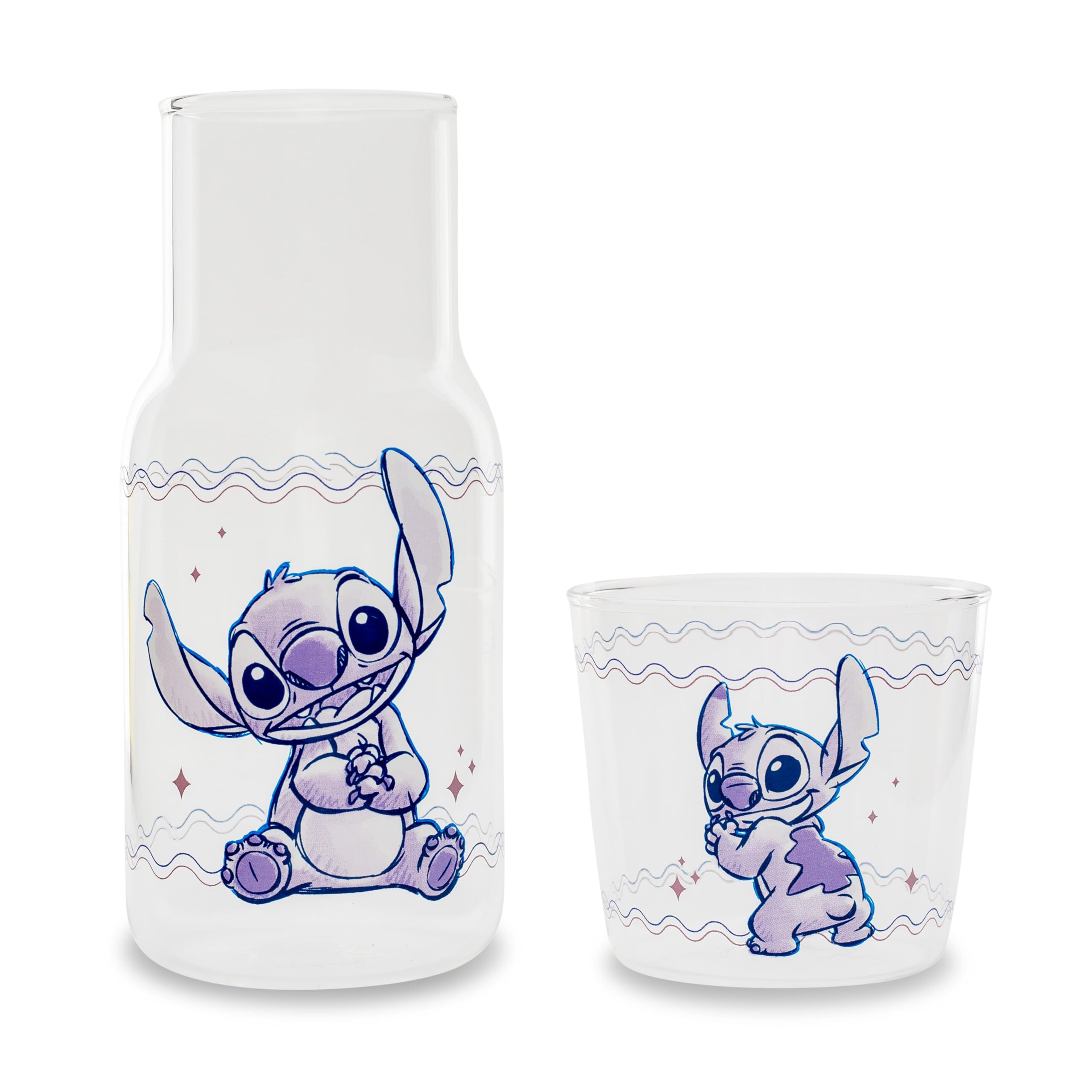 Conjunto De Jarras E Copos De Vidro Disney Lilo &amp; Stitch 530ml/240ml