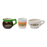 Conjunto De Minicopos De Cerâmica Silver Buffalo Friends Central Perk X3