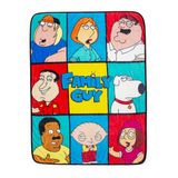 Cobertor Throw Blanket Family Guy Character Grid Raschel 115x150cm