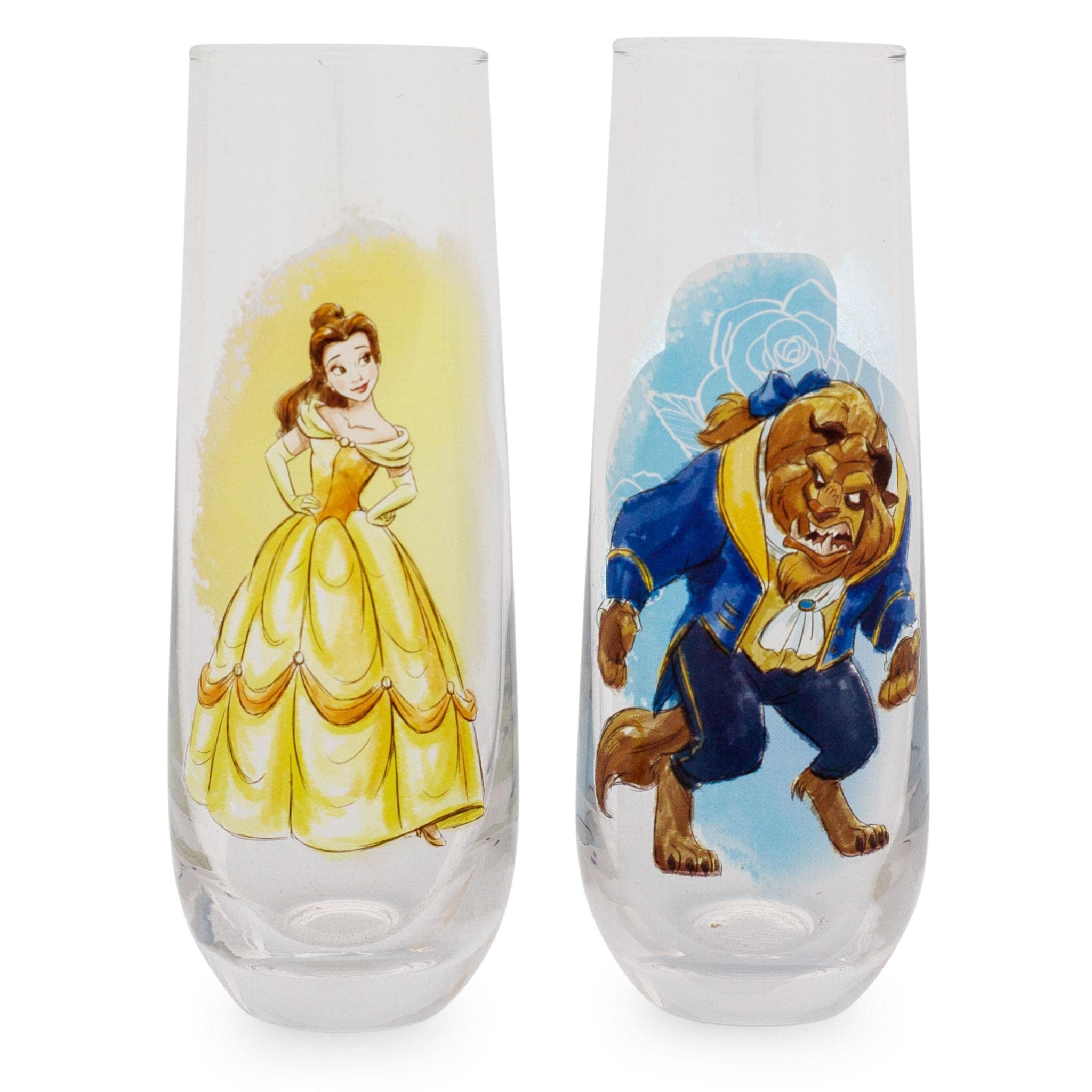 Conjunto De Taças De Champanhe Disney A Bela E A Fera 270 Ml X2