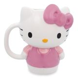 Caneca De Cerâmica Sanrio Hello Kitty Esculpida Em 3d 600 Ml Sem Bpa