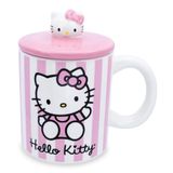 Caneca De Cerâmica Toynk Sanrio Hello Kitty Pink Stripes 530ml