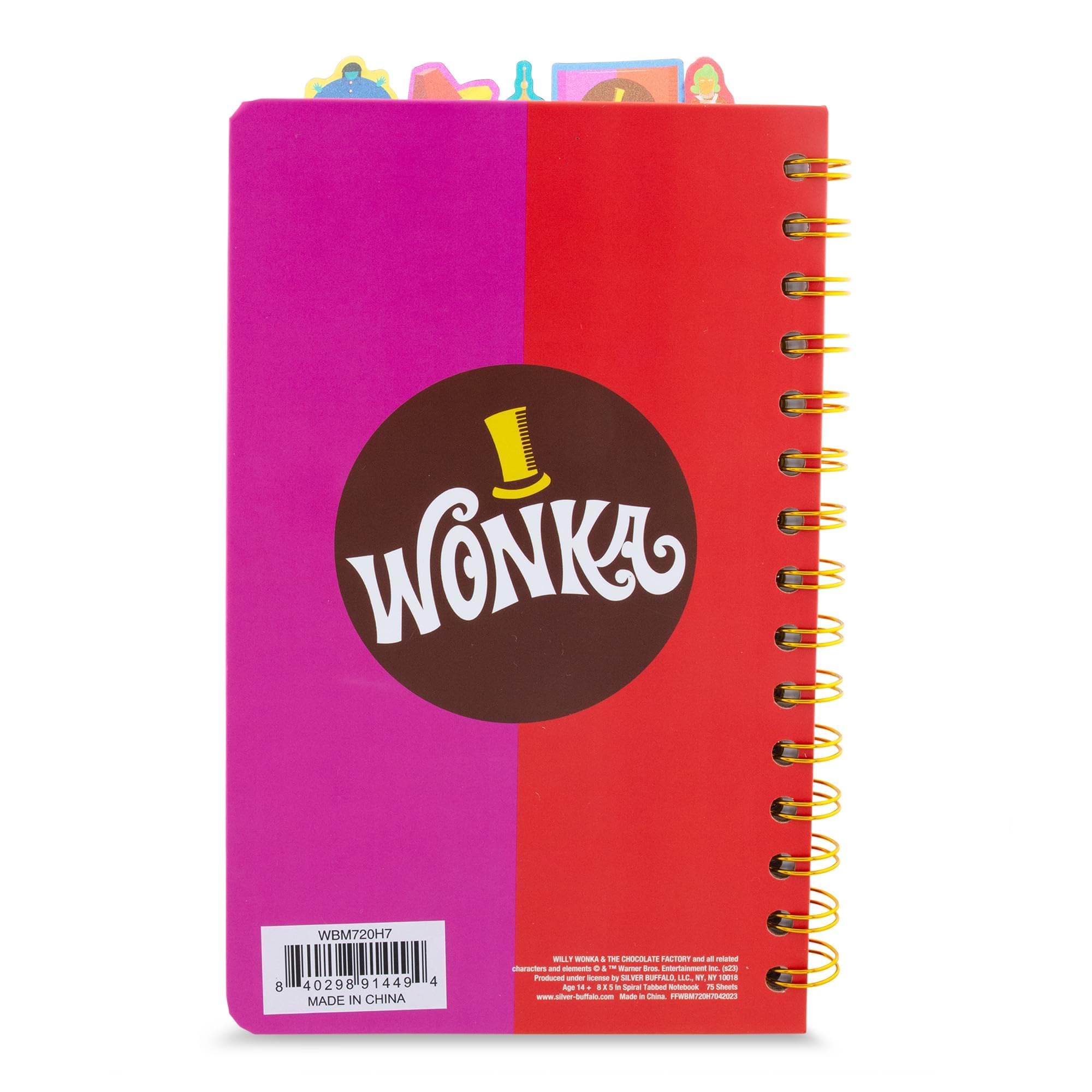 Caderno Silver Buffalo Willy Wonka Bar Com 75 Folhas De 5 X 8