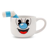 Caneca De Café Toynk Cuphead Mugman Ceramic Com Canudo 600ml