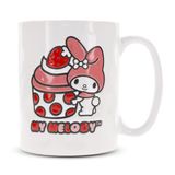 Caneca Sanrio My Melody Strawberry Cupcake Cerâmica 500ml