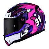 Capacete Ls2 Ff353 Rapid Khan Fucsia - Rosa Com Branco - 58/M