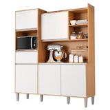 Cozinha Compacta Isabel 5 Portas E 1 Gaveta Amêndoa/branco - Ajl Móveis