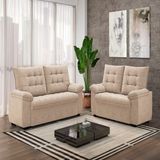 Conjunto De Sofá 3 E 2 Lugares Bertioga Capuccino