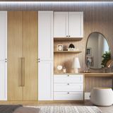 Quarto Modulado Casal Completo Provençal/americano Com 6 Peças 100% Mdf Savana/branco