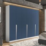 Guarda-roupa 6 Portas 4 Gavetas Porto Branco/azul