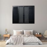 Janela Veneziana 6 Folhas Com Tela Mosquiteira Aluminio 120cm X 200cm Preto