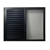 Janela Veneziana 3 Folhas Móveis Tela Mosquiteira 100x100cm Preto