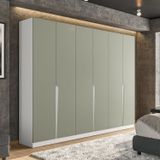 Guarda-roupa 6 Portas 4 Gavetas Porto Branco/verde