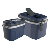 Kit 2 Caixas Térmicas Cooler 32l E 20l Alça E Acesso Rápido