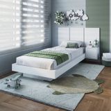 Cama Solteiro Suspensa Com Cabeceira E Mesa De Apoio 80/90 Zurique Branco