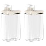 Kit 2 Dispensers Porta Sabão E Amaciante Lavanderia Flow
