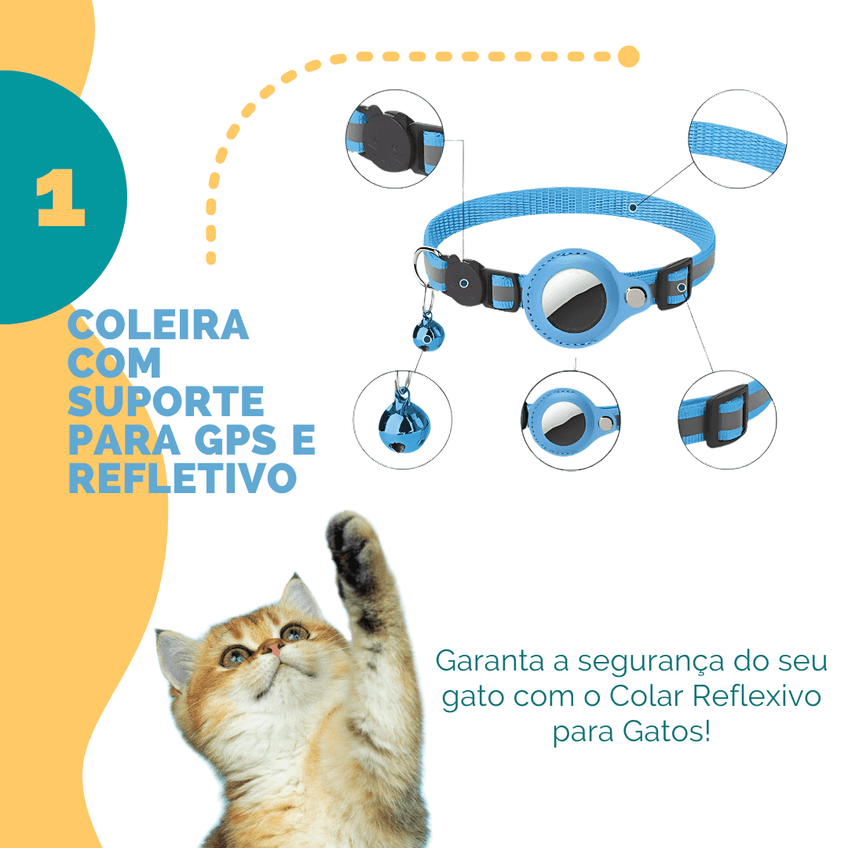 Coleira Com Suporte Gps Rastreador Gato, Cachorro, Pet - imagem 3