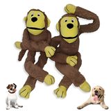 Kit 02 Macaco Brinquedo De Pelúcia P/ Cachorro Chalesco