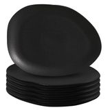 Jogo Pratos Rasos Cerâmica Stoneware Orgânico Oval Matte