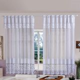 Cortina Para Cozinha Bella Janela Renda Com Bandô 2,20m X 1,25m - Branca