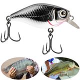 Isca Artificial Marine Mini Crank Cbb12 Prateada Preta 3.8cm 4g Meia Água Para Tilápia Black Bass