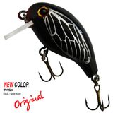 Isca Artificial Rebel Teeny Wake-r Preta Com Asa Prateada T91524 Superfície Para Tilápia Black Bass