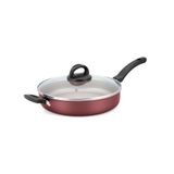 Frigideira Alta Antiaderente Com Tampa De Vidro 24 Cm Bege