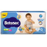 Fralda Descartável Babysec Ultrasec Hiper G com 60 Unidades