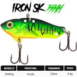 Isca Artificial Albatroz Ferrinho Iron Vibe 4,5g 35mm 05 Verde / Amarelo De Fundo Para Tilápia Joana