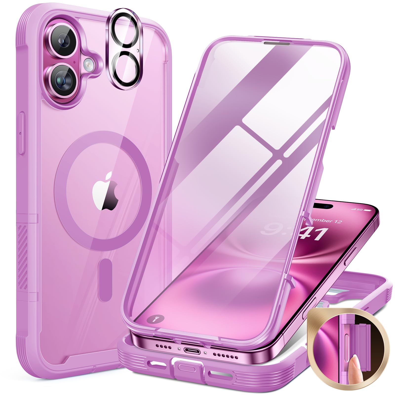 Capa De Telefone Miracase Magnetic Para Iphone 16 Plus Com Tela