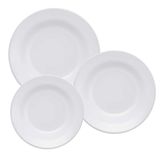 Aparelho De Jantar Jogo 12 Pratos Branco Cerâmica Plus Biona