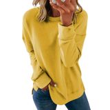 Moletom Feminino Dokotoo, Casual, Grande, De Manga Comprida, Amarelo