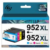 Cartuchos De Tinta Teckkin 952xl (pacote Com 4) De Alto Rendimento Para Impressoras Hp
