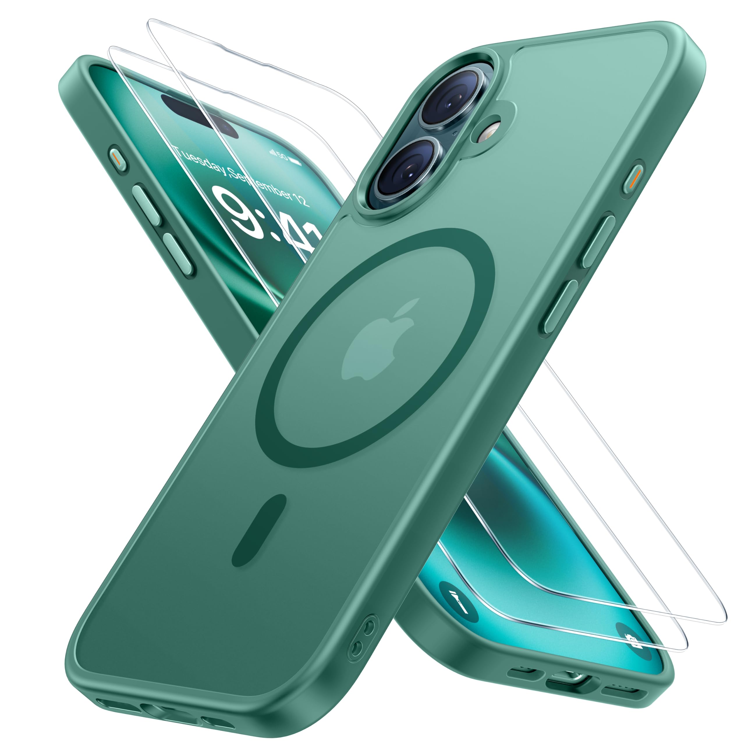 Capa De Telefone Miracase Magnetic Series Para Iphone 16 Plus Verde