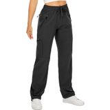 Calças Cargo Femininas De Caminhada Quick Dry Upf50+ Para Mulheres, Pescando, Safári, Viagem, Calças Elásticas Com Bolsos, 6608, Pretas, Xs