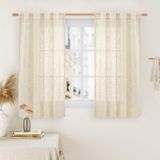 Cortinas Lamit Short Window Linen 115x114cm 2 Painéis Bege