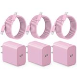 Carregador Romitaz Iphone 16 15 De 20 W Tipo C Com Cabo De 6 Pés, Pacote Com 3