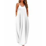 Vestido Feminino Wolddress 2025 Casual Sem Mangas Plus Size Branco